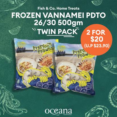 Frozen Fish & Co. Home Treats Vannamei PDTO 26/30 TWIN PACK