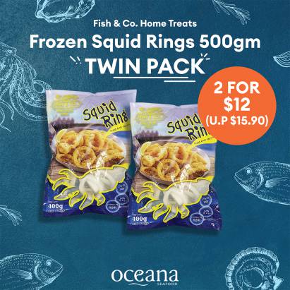 Frozen Fish & Co. Home Treats Squid Rings TWIN PACK